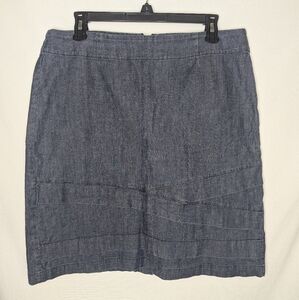 Nic + Zoe Denim Mini Skirt Blue Womens 10 Cotton Stretchy Coastal Classic